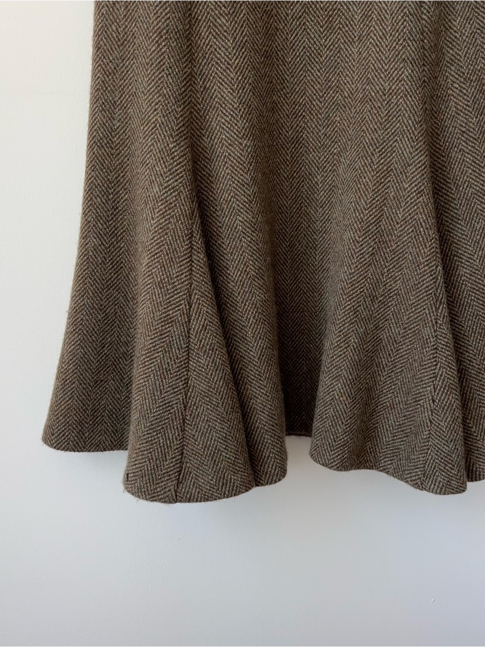 Vintage Ralph Lauren 100% Wool Herringbone Tweed Slip Dress Size 2 Blue Label - Picture 6 of 14